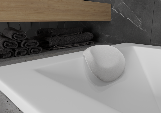 White Bathtub Headrests