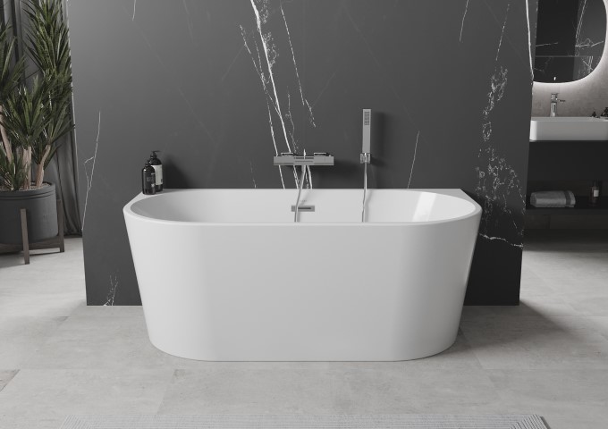 wall-mounted free-standing bath 170x80 cm