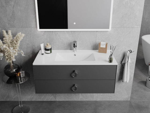 wall-mounted bathroom cabinet with sink - example arrangement