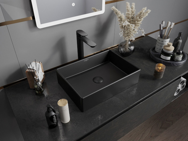 Black vanity cabinet