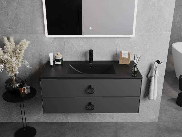 Wall-mounted bathroom cabinet with sink