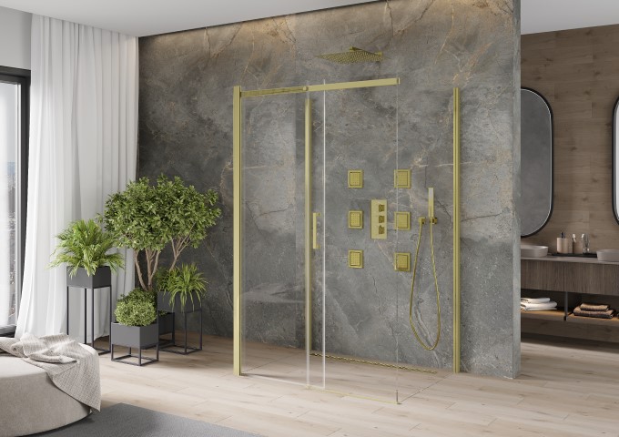 Shower in a large bathroom