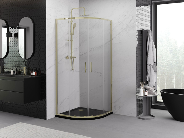 Bathroom Arrangement with Semicircular Shower Cabin