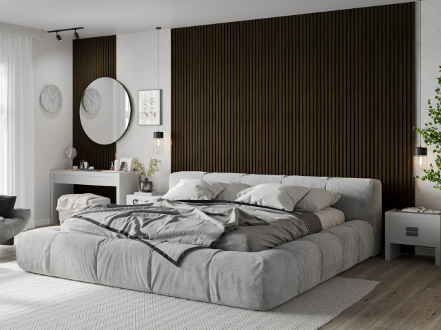 Wenge slats in the bedroom