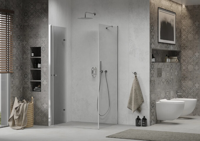 Folding shower cabin