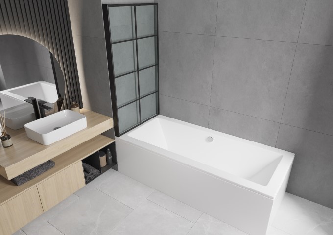 Bathtub screen in the bathroom