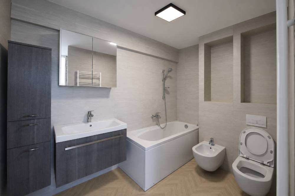 Square LED bathroom light