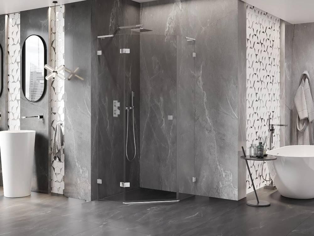 Anthracite tiles in the bathroom