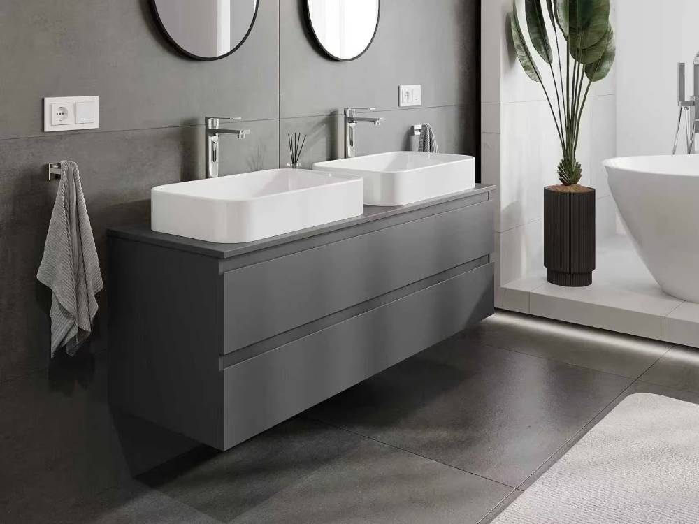 Tiles in anthracite color