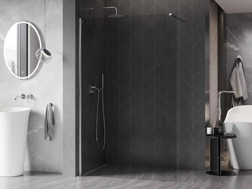 Graphite stoneware in the bathroom