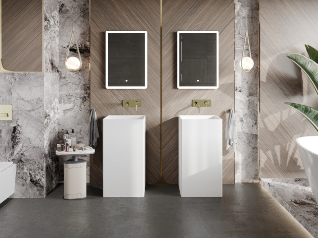 Mexen stone-like tiles in the bathroom