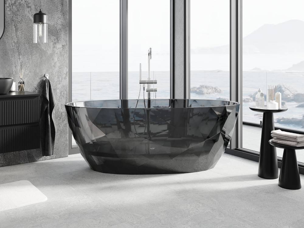 Square tiles in the bathroom