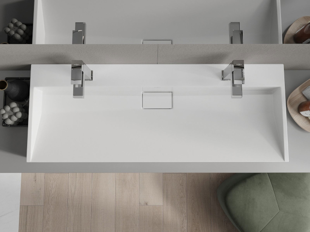 Arrangement of 120 cm bathroom cabinet with sink