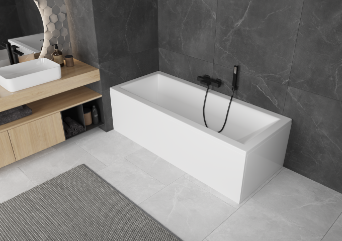 Bathtub with casing