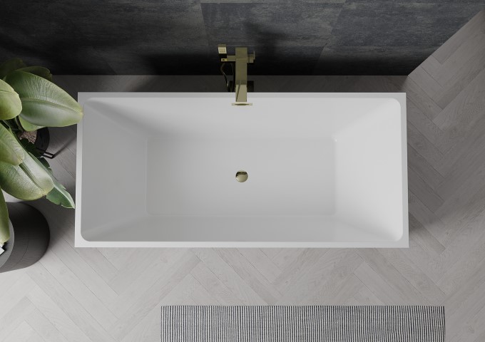 freestanding bathtub in a bathroom