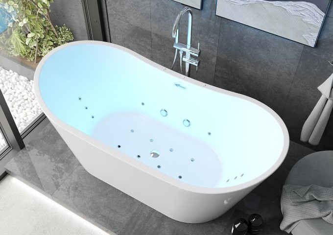 Freestanding hydromassage bathtub