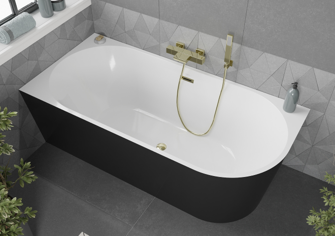 Black and white freestanding bathtubs