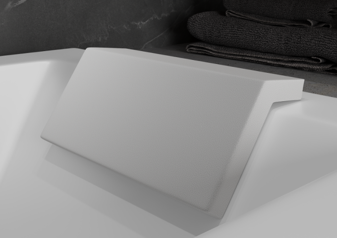 Bathtub headrest in the bathroom