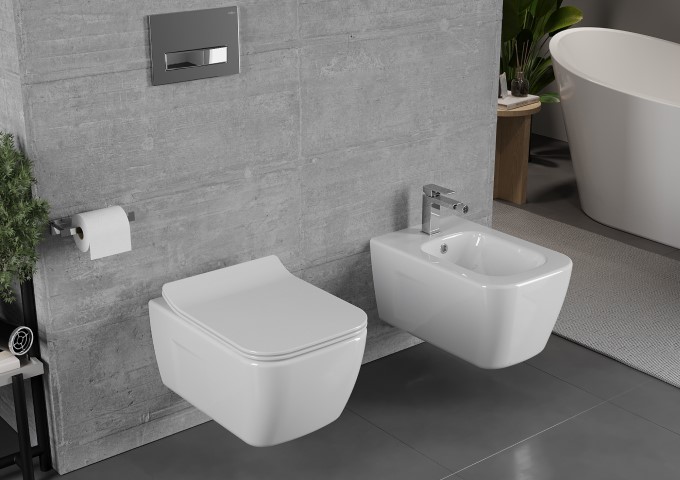 modern flush-mounted toilet sets