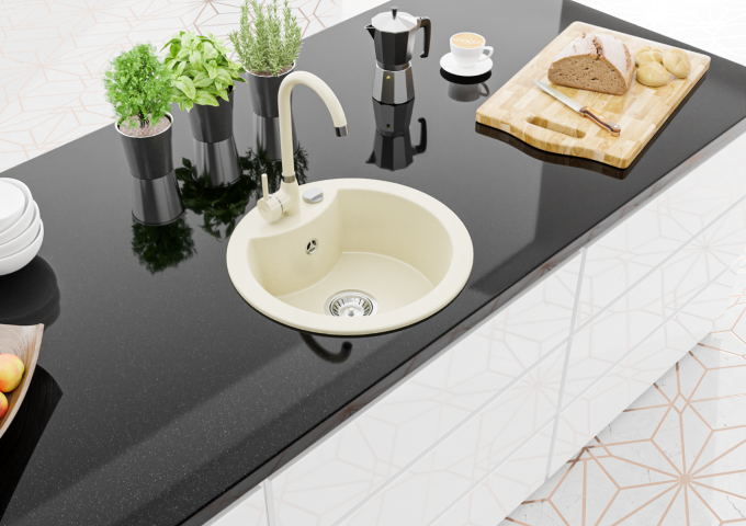 Granite Sinks with Round Faucet