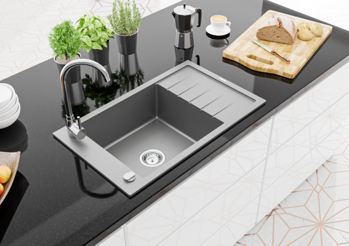 sink with kitchen faucet