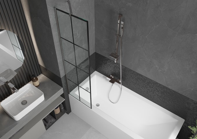 Graphite Wall-Mounted Bathtub Systems