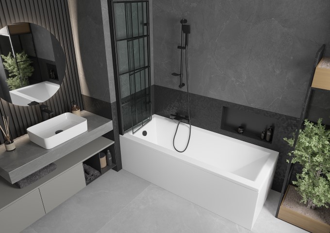 Bathtubs 160x80 with Shower Screen