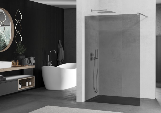 Shower Walls Smoked Glass