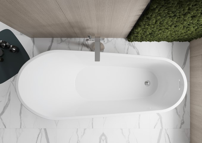 Freestanding bathtubs with side drain