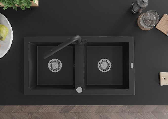 Black Double-Bowl Granite Sinks