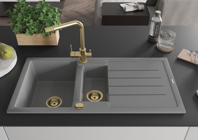 Gold Under-Window Kitchen Faucets