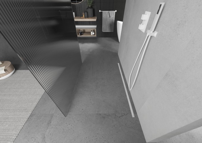 white linear drains