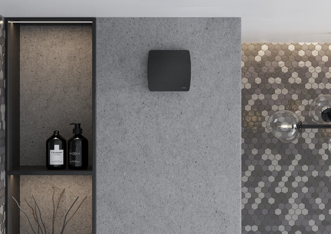 Black bathroom fan