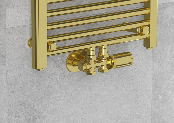 Straight thermostatic radiator set