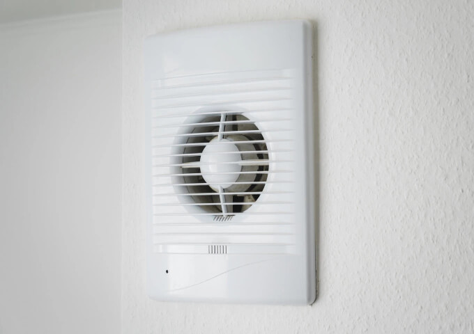 White bathroom fan