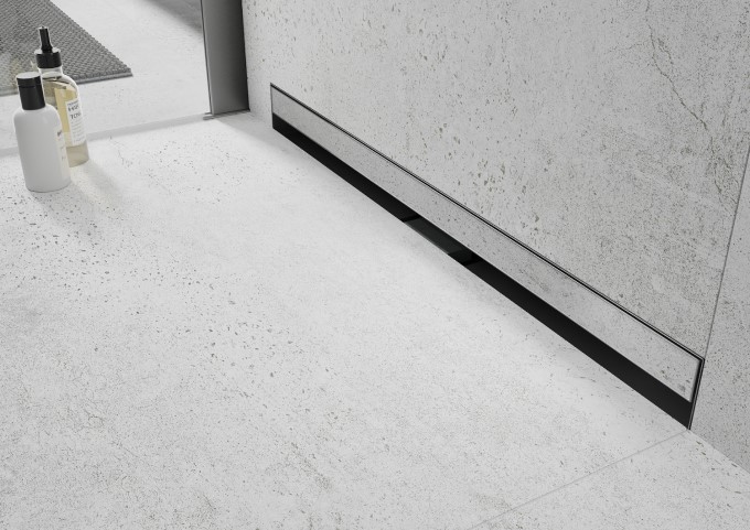wall linear drains chrome