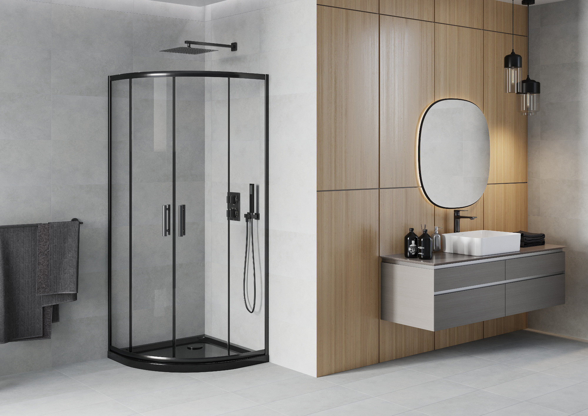 Black Semi-Circular Enclosure in a Minimalist Style