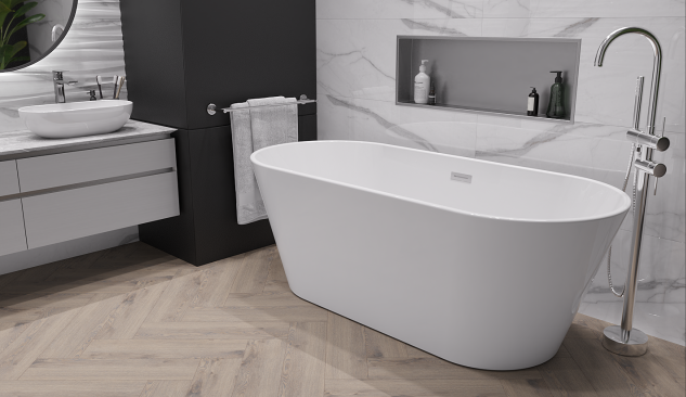 Freestanding bath in modern style