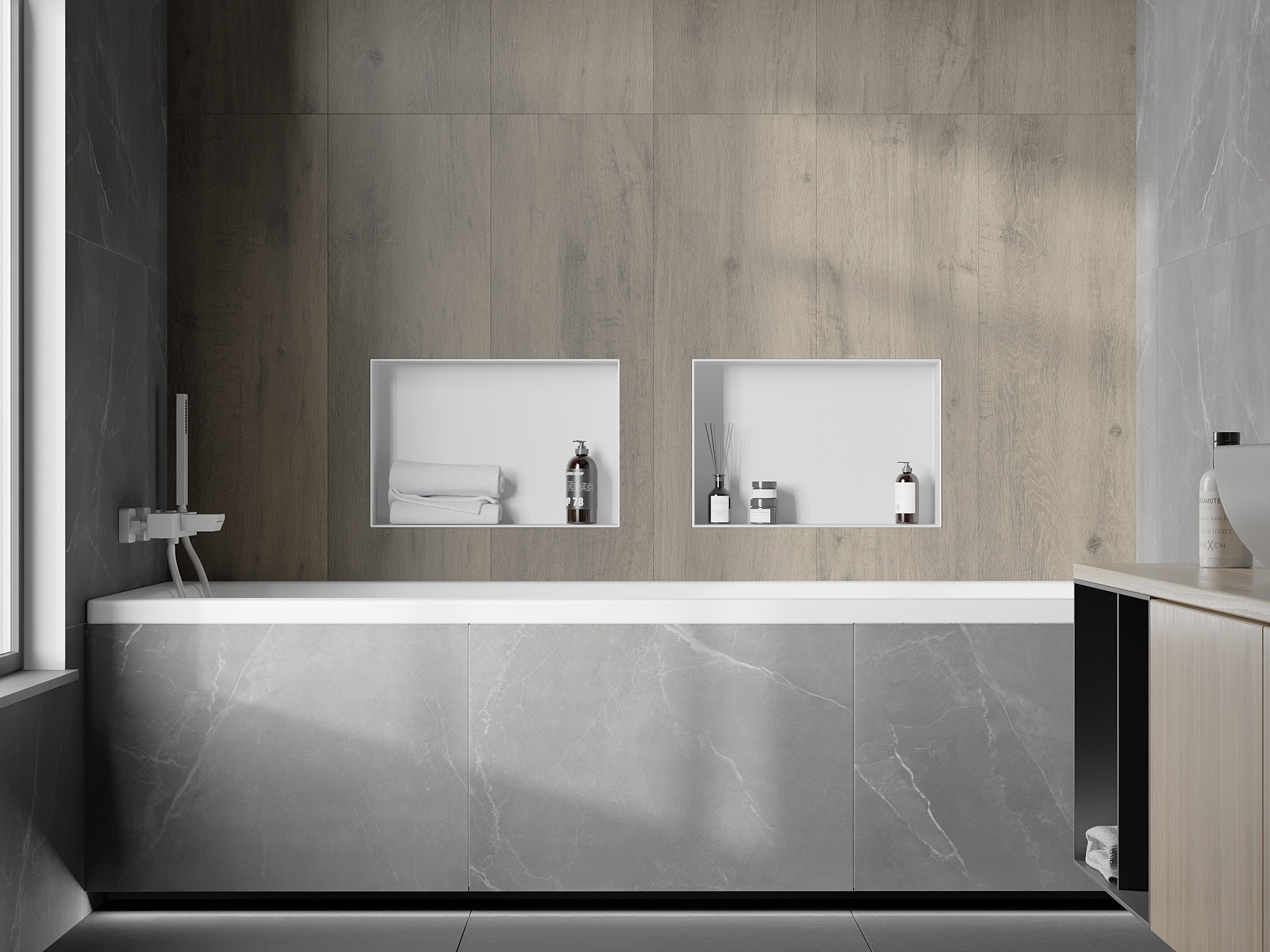 Tiled Built-in Bathtub