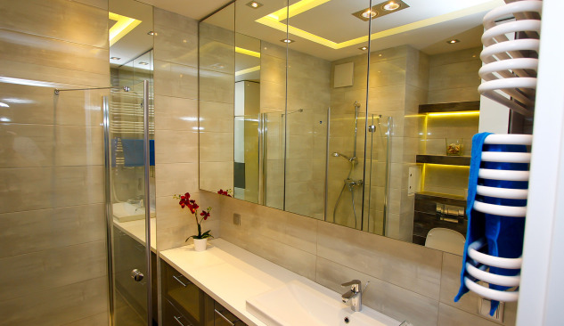 Corner bathroom cabinets in various styles