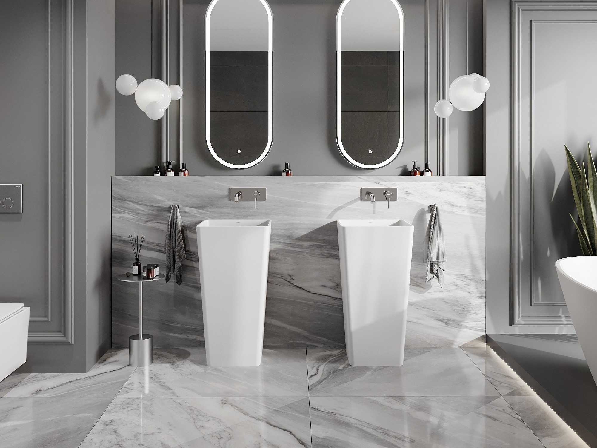 Marble bathroom in classic style