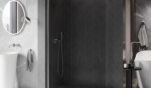 Graphite Mosaic in the Shower