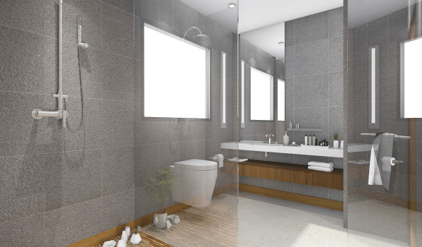 Stylish Bathroom with Concealed Shower System