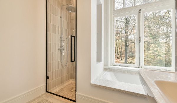 Shower in an Eco-Friendly Bathroom