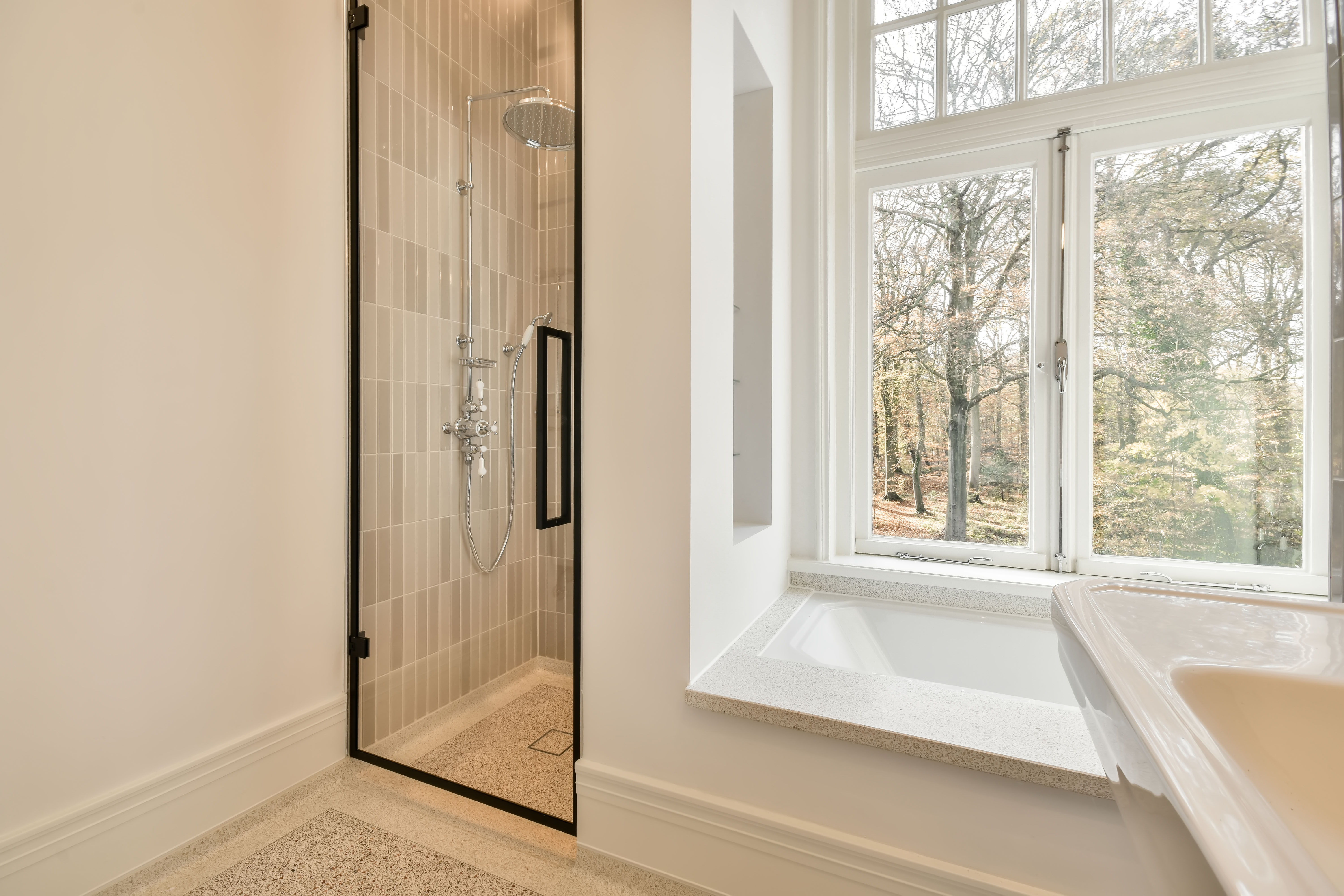 Shower in an Eco-Friendly Bathroom
