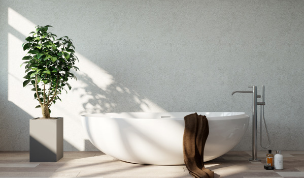 Bathtub with Shower Screen in a Small Bathroom