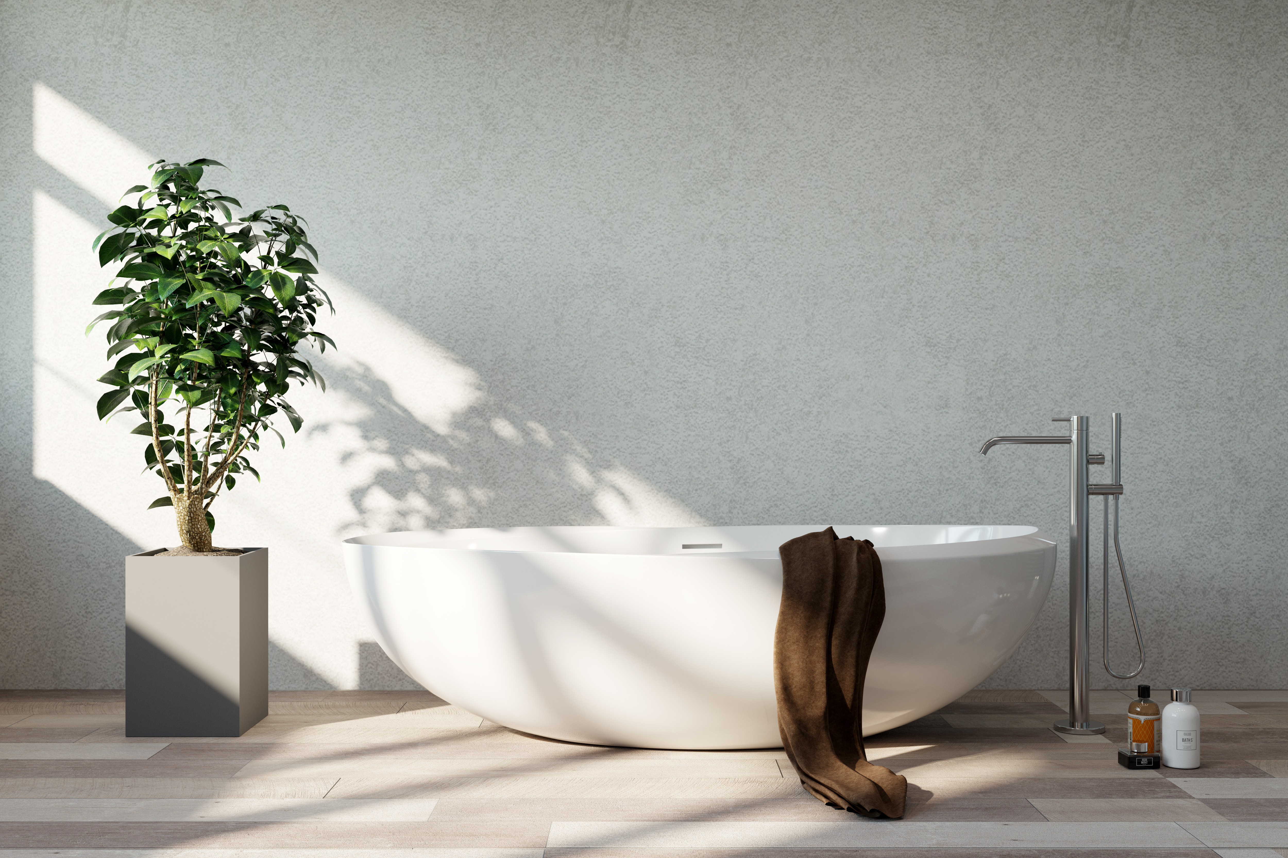 Bathtub with Shower Screen in a Small Bathroom