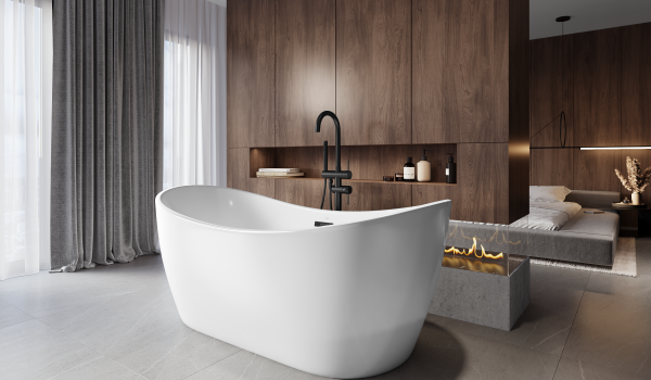 Freestanding bathtub in classic style