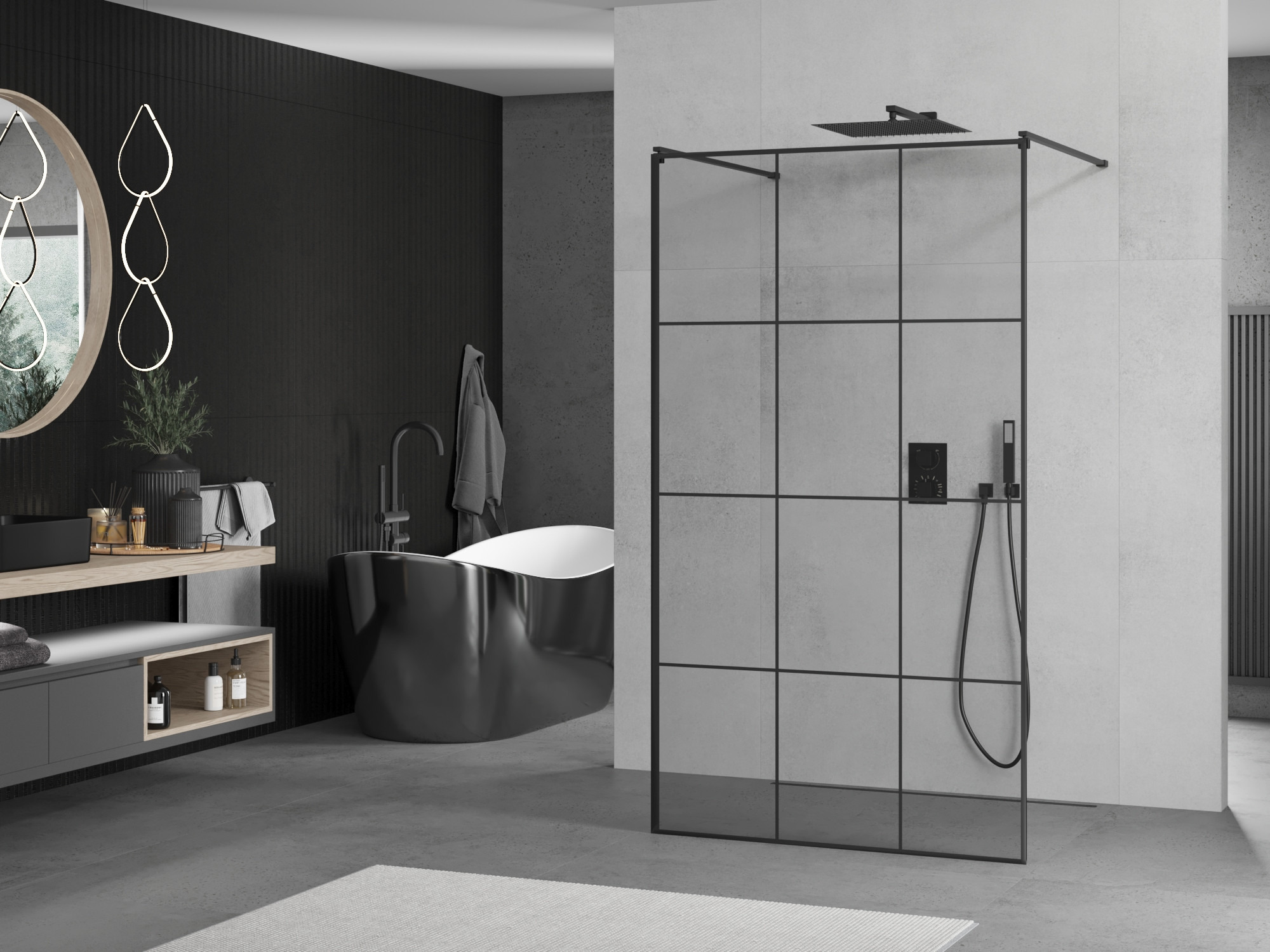 Modern Bathroom with Black Accents