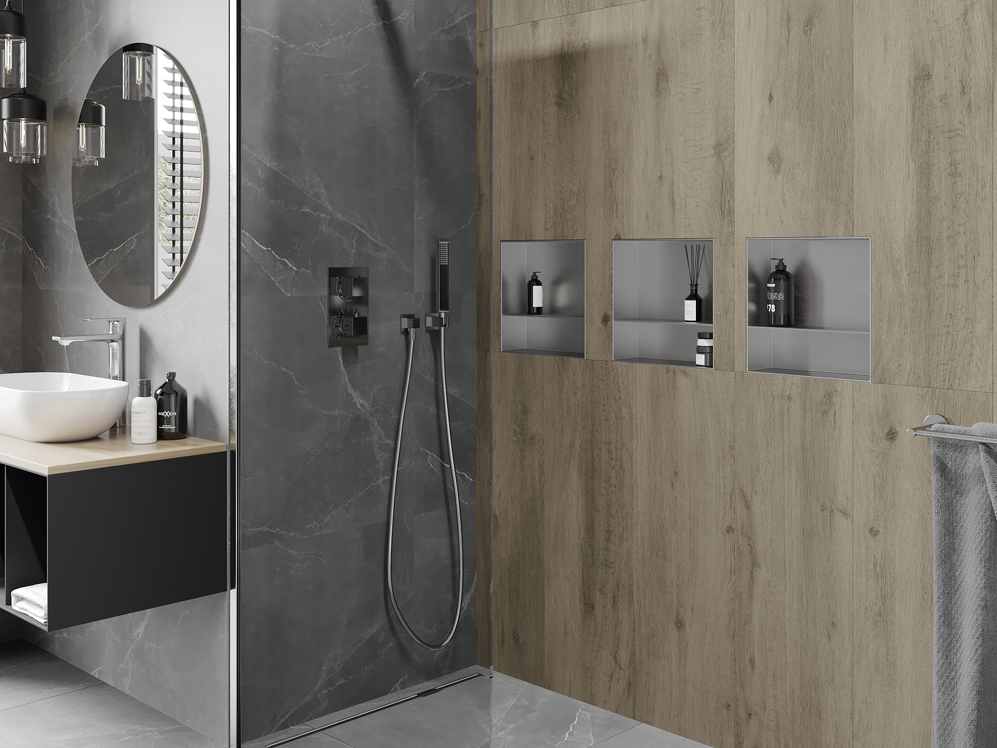 Niche Shelves - the perfect addition to a bathroom in a modern arrangement
